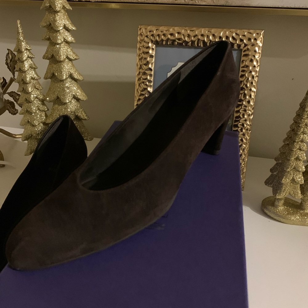 Stuart Weitzman Dark Brown Suede Heels